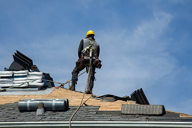 Professional Gutter Installation technician working in East Schodack, NY